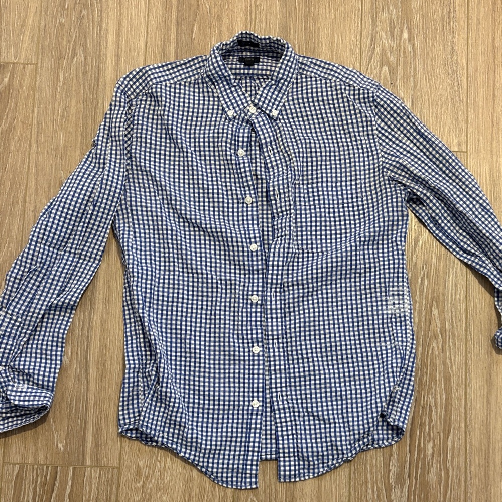 J. Crew Navy and White Shirt